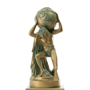 Atlas Statue Greek Mythology Ancient Titan Sculpture 24 cm Height