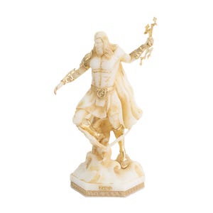 Zeus Statue Greek God of Thunder for Home Decor Gifts Jupiter Figurine Mythology Collectible Authentic Artworks Stef Collection 6.7 .inch