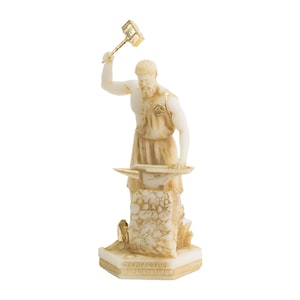 Hephaistos Statue Griechischer Gott des Feuers Handwerker für Wohnkultur Geschenk Figur Mythologie Sammlerstück Authentische Kunstwerke Stef Collection 16,7 Zoll