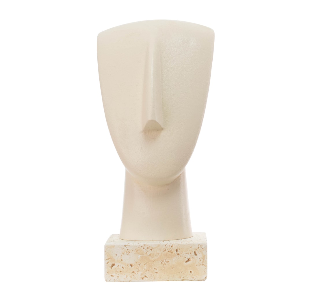 Cycladic Idol Head Sculpture Greek Bust White Stone Statue Art Home ...