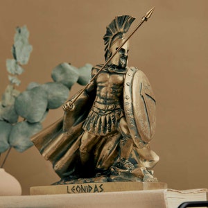 Leonidas Statue Spartan Greek Bronze Sculpture Heroes Figurine image 1