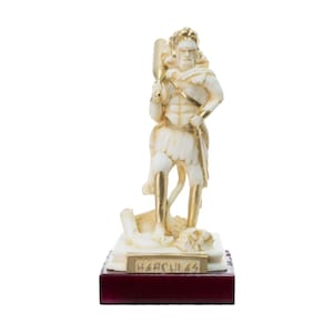 Hercules Figurine Handmade Greek Mythology Statue Marble Cast Sculpture 19 cm / 7.5 inch Height