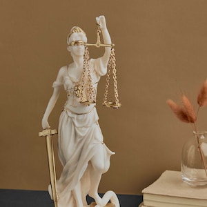 Lady Justice Statue Themis Greek Goddess Sculpture Lawer Gift 34cm Height