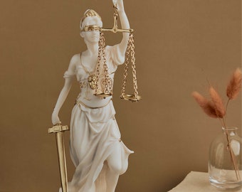 Lady Justice Statue Themis Greek Goddess Sculpture Lawer Gift 34cm Height