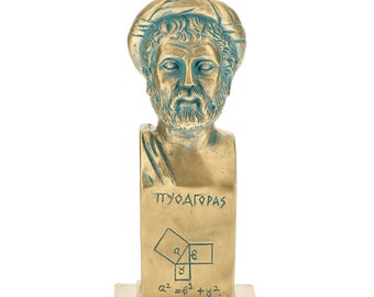 Pythagoras Bust Sculpture Greek Ancient Mathematician Teacher Figure 21cm Height