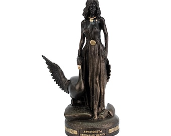 Estatua de Afrodita, diosa griega de la belleza, para decoración del hogar, regalos, figurita mitología, obra de arte auténtica de colección, colección Stef, 9,65 pulgadas