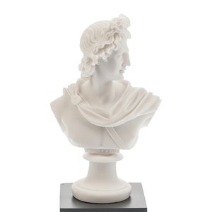 Apollo Bust Statue Marble Sculpture Greek Ancient God Height 21 cm Height