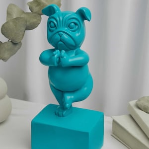 Yoga French Bulldog Home Decor Bookend Pop Art Sculpture Housewarming Gift 24.5cm Height