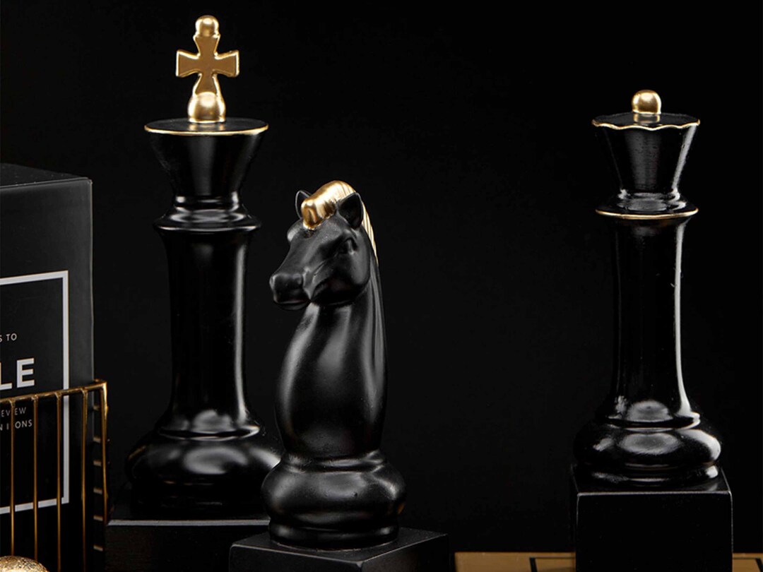 Large Chess Team Statues 3 Pieces Sculpture Minimalist Home Decor ...