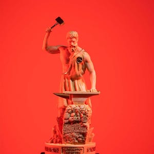 Hephaistos Statue Griechischer Gott des Feuers Handwerker für Wohnkultur Geschenk Figur Mythologie Sammlerstück Authentisch Kunstwerke Stef Collection 25 cm