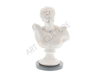 Greek God Bust Statue Black Sculpture Home Decor 31 cm Height