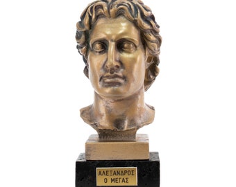 Alexander the Great Statue Decorative Bust Greek Macedonian King Sculpture 19 cm Height