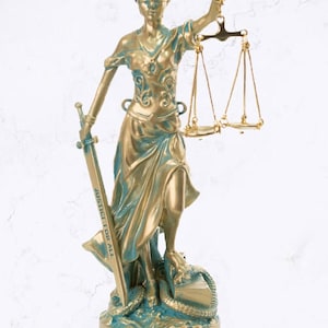 Lady Justice Statue Themis Greek Goddess Sculpture 9.85 inch Height