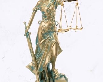 Lady Justice Statue Themis Greek Goddess Sculpture 9.85 inch Height