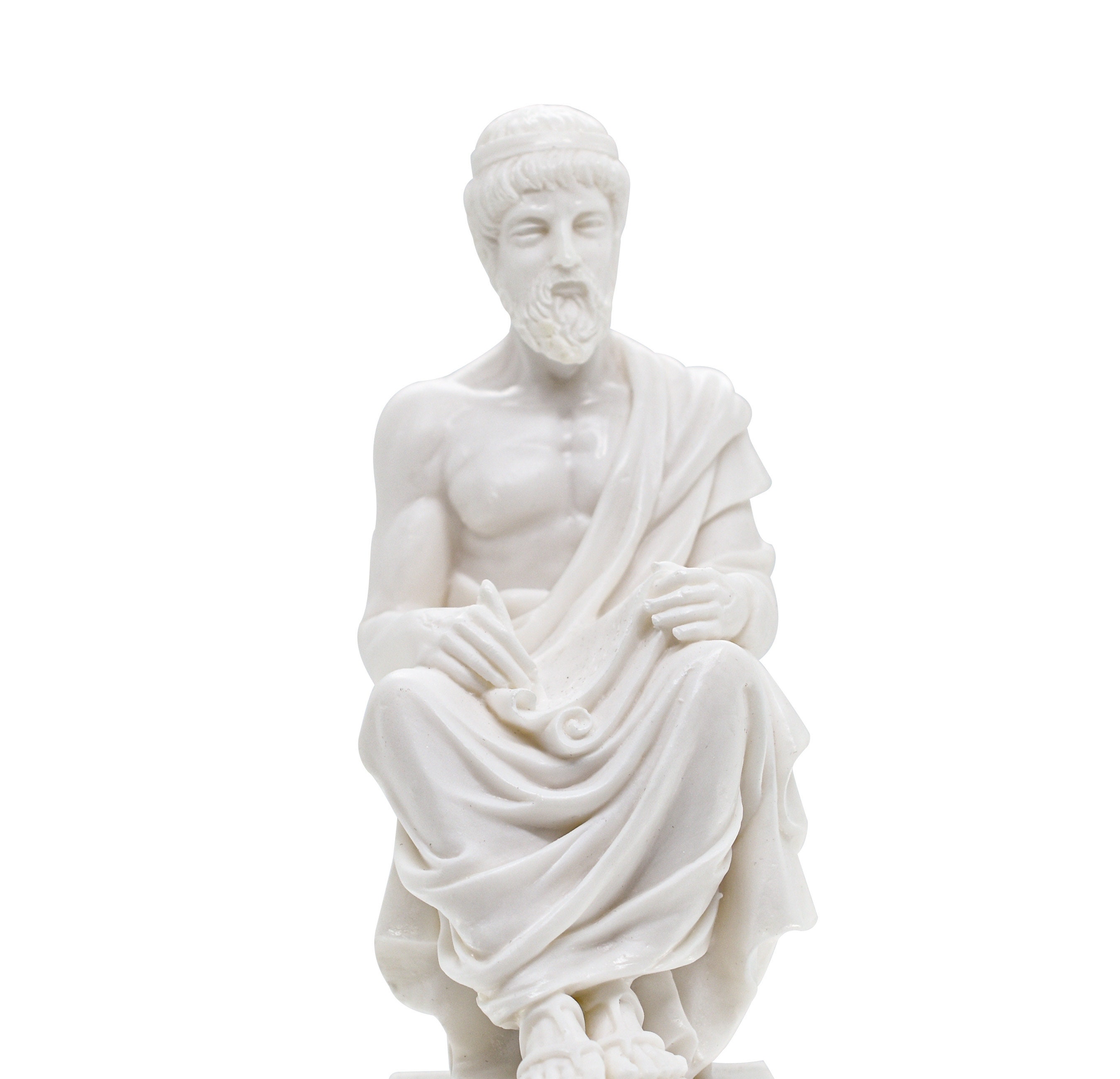 プラトン像 ギリシャ哲学者彫刻 古代ギリシャの置物 手作りアラ