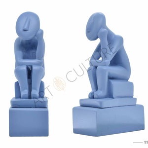 Modern Bookends Set Of 2(Pieces) Cycladic Idols Sculptures Home Decor 20 cm Height Ciel