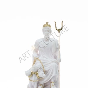 Pluton and Cerberus Sculpture Ancient Greek God Of Underworld 25 cm Height