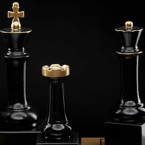 Große Schachfiguren 3er Set Skulptur Minimalist Home Decor Housewarming Geschenke 28 cm Höhe