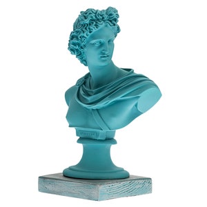 Apollo Statue,Greek Sculpture, Apollo Bust, Modern statuette, Roman Sculpture,Greek God Statue, marble, Painted Statue,decorative figurine image 5