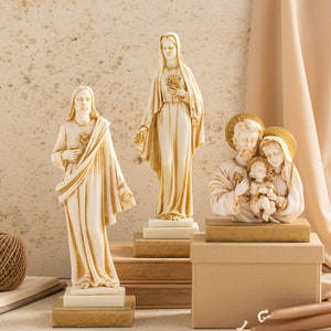Catholic Art Set Statues Lord Jesus Virgin Mary and Holy Family Art Decor Sculptures
