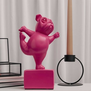 Yoga French Bulldog Home Decor Bookend Pop Art Sculpture Housewarming Gift 25.5cm Height