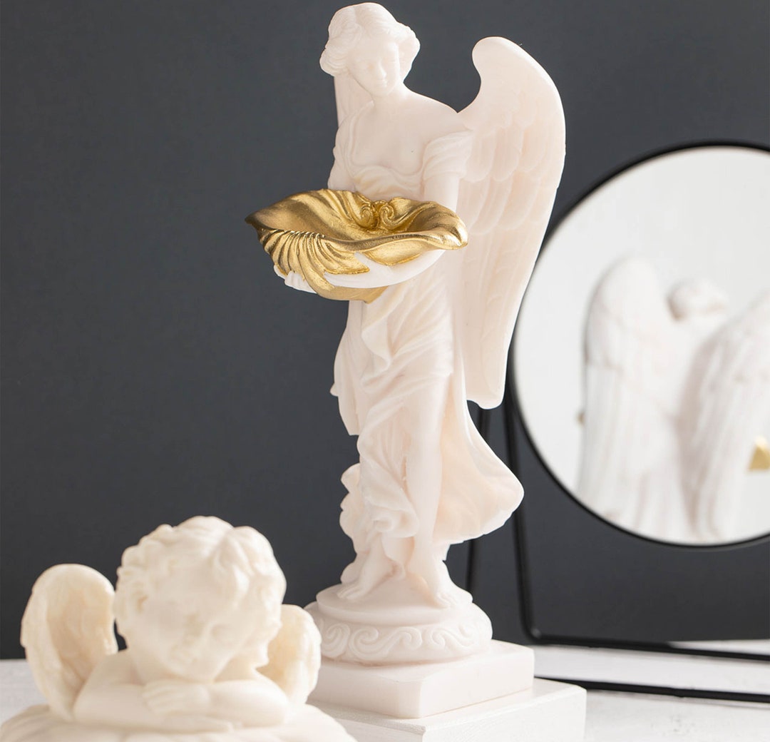 Female Angel Sculpture Religious Marble Christian Statue 25 Cm Etsy