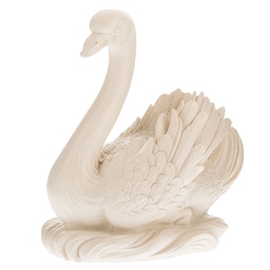 Swan Figurine Bird Art Sculpture Handmade Statuette For Home Decor Alabaster Marble Miniature Fairy Garden Swan Decoration