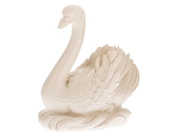 Swan Figurine Bird Art Sculpture Handmade Statuette For Home Decor Alabaster Marble Miniature Fairy Garden Swan Decoration