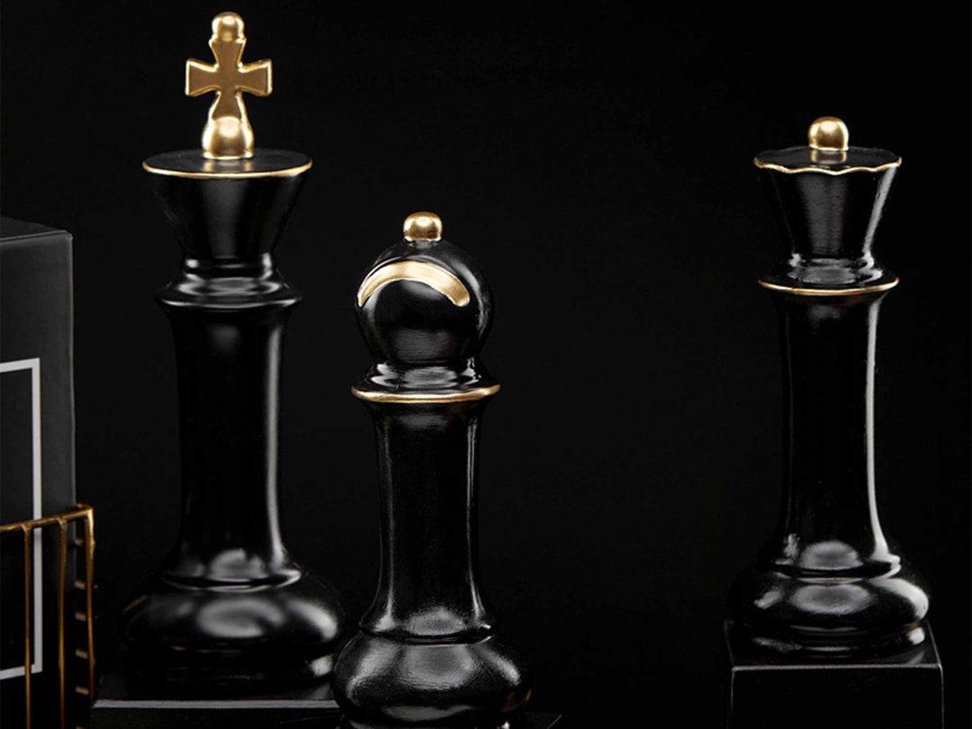 Large Chess Team Statues 3 Pieces Sculpture Minimalist Home Decor ...