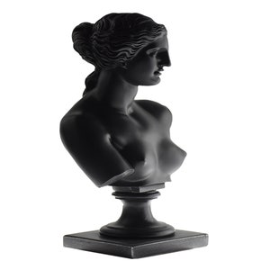 Venus Bust Goddess Aphrodite Venus Bust  Greek Statue Roman Sculpture Statues Abstract Art Modern Black Colour Large Bust Statue
