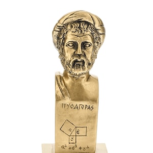 Pythagoras Bust Sculpture Greek Ancient Mathematician Teacher Figure 21cm Height