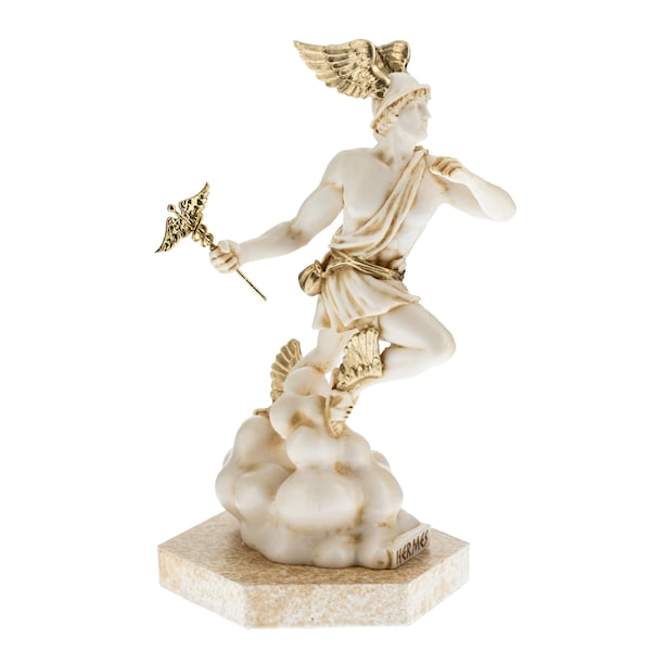 Hermes God Statue Greek Mythology Marble Sculpture Greek God Figurine Greek Art 19cm Height