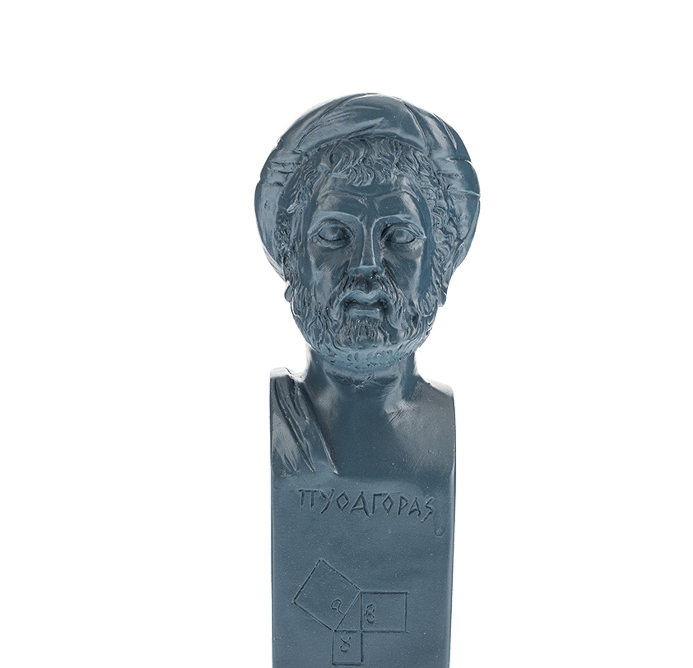 Pythagoras Bust Greek Head Statue Ancient Mathematician Sculpture 18cm