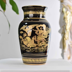 Ceramic Vase Hand Paint ArtCulture Home Decor 21cm Height
