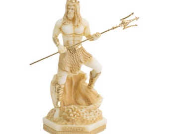 Poseidon Statue Greek God of Seas for Home Decor Gifts Figurine Mythology Collectible Authentic Artworks Stef Collection 6.7 .inch