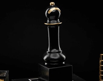 Große Schachstatue Bischof Skulptur Minimalistische Wohnkultur Housewarming Geschenke 23 cm Höhe