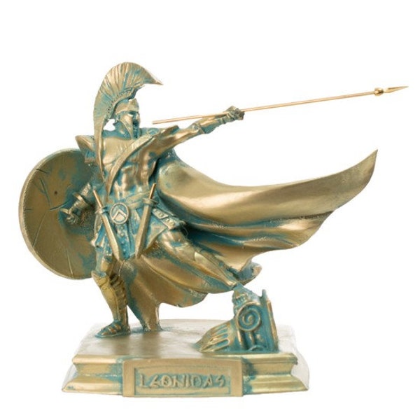 Leonidas Unique Sculpture Greek Artwork Original Figurine 7.1 inch Width