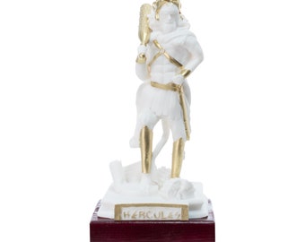 Hercules Figurine Handmade Greek Mythology Statue Marble Cast Sculpture 19 cm / 7.5 inch Height