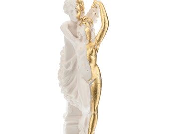 Oath to Love Swear in Love Eros Cupid Couple Figurine Alabaster Handmade Statue 23cm