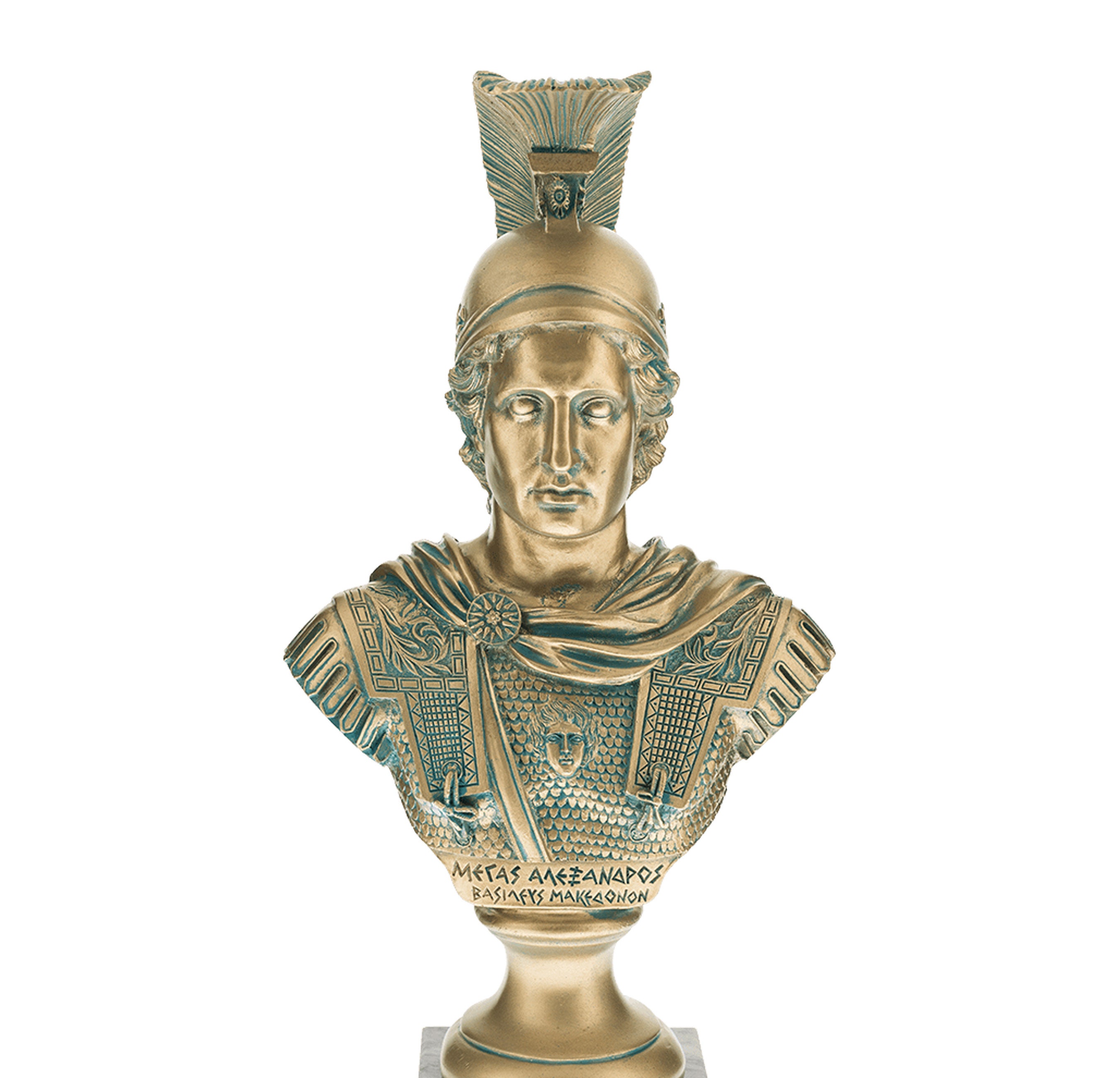 Alexander The Great Large Bust Sculpture Marble Base 40 cm Height