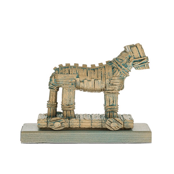 Trojan Horse Statue of Troy War Bronze Greek Mythology Figurne 6.7 inches Height