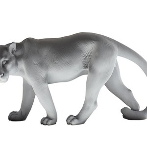 Panther Sculpture Black Animal Figurine Black Width 31cm