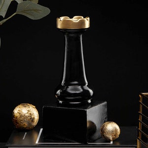 Large Chess Statue Rook Sculpture Minimalist Home Decor Housewarming Gifts 18 cm Height