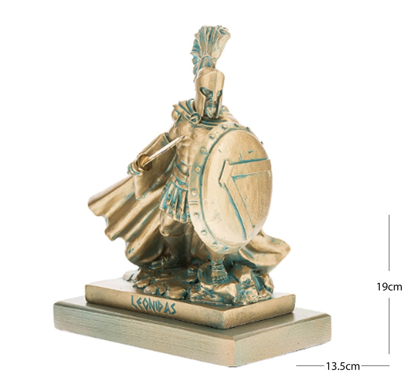 Leonidas Statue Spartan Greek Bronze Sculpture Heroes Figurine 19 cm