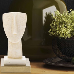 Cycladic Idol Head Sculpture Greek Bust Statue Art Home Decor Patina 19cm Height