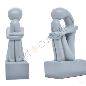 Modern Bookends Set Of 2 Pieces Cycladic Idols Sculptures Home Decor 20 cm Height image 5