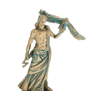 Zeus Statue Greek God Bronze Sculpture Figurine Art Decor 22 Cm