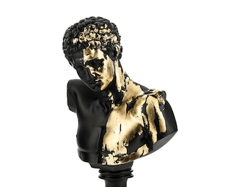 Hermes Bust Statue Black Limited Sculpture Home Decor 33 cm Height