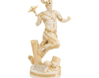 Estatua del Mensajero de los Dioses Griegos para Decoración del Hogar, Regalos, Figura Mitología, Obras de Arte Auténticas de Colección, Colección Stef, 9.65 pulgadas