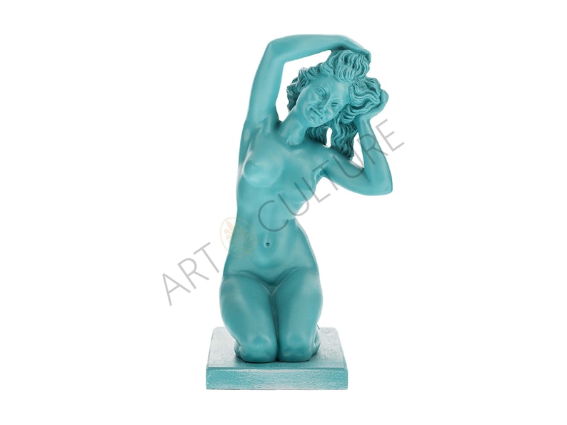Nude Female Greek Muse Sculpture Goddess Venus Aphrodite Turquoise outlet 29 cm Height